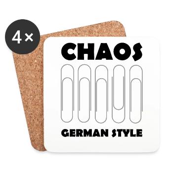 chaos german stype Büroklammern - Untersetzer (4er-Set) - Weiß - Vorne