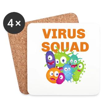 Team Virus - Untersetzer (4er-Set) - Weiß - Vorne