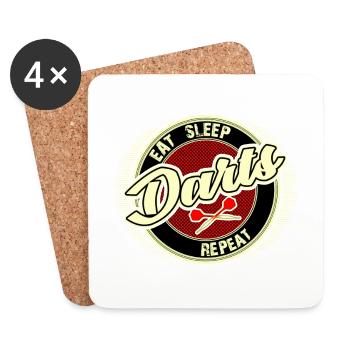 Darts - Eat Sleep Repeat. Dart Shirt. - Untersetzer (4er-Set) - Weiß - Vorne