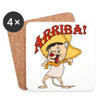 Mouse Mexico ARRIBA - Coasters (set of 4) - white - Front
