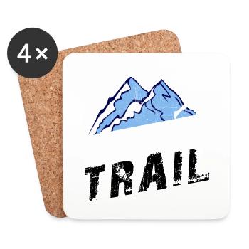 Coureur de course à pied HIt The Trail - Dessous de verre (lot de 4) - blanc - Devant