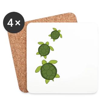 Turtle-Not All Who Wander Are Lost - Untersetzer (4er-Set) - Weiß - Vorne