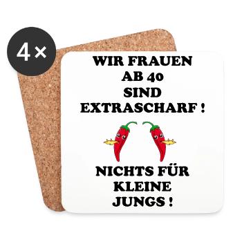 Frauen ab 40 sind - Untersetzer (4er-Set) - Weiß - Vorne