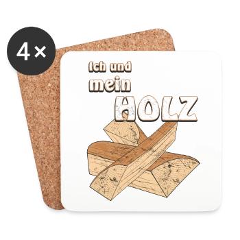 Holzscheid Ich und mein Holz Grunge - Untersetzer (4er-Set) - Weiß - Vorne