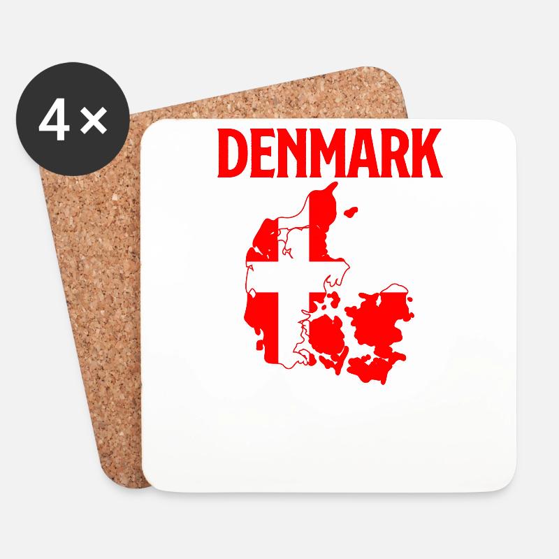 FLAG DAY Denmark - Untersetzer (4er-Set) - Weiß