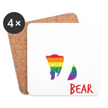 Momma Bear LGBTQ Gay Pride Mom - Dessous de verre (lot de 4) - blanc - Devant