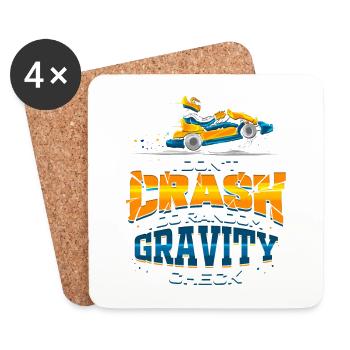 Go-Kart Kart Track Kart Driving Rennkart Racing - Coasters (set of 4) - white - Front