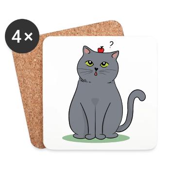 British Shorthair Cat - Coasters (set of 4) - white - Front