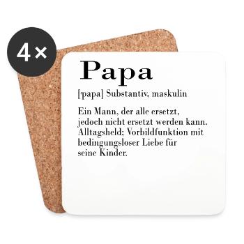 Papa - Untersetzer (4er-Set) - Weiß - Vorne