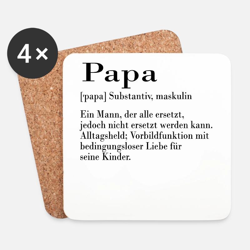 Papa - Untersetzer (4er-Set) - Weiß
