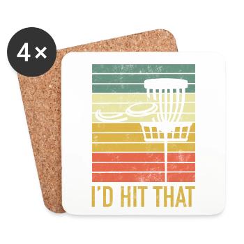 Disc Golf Frisbee Retro Vintage Disc Golf - Coasters (set of 4) - white - Front