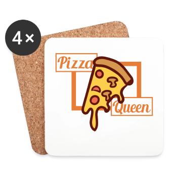 Pizza Queen - Untersetzer (4er-Set) - Weiß - Vorne