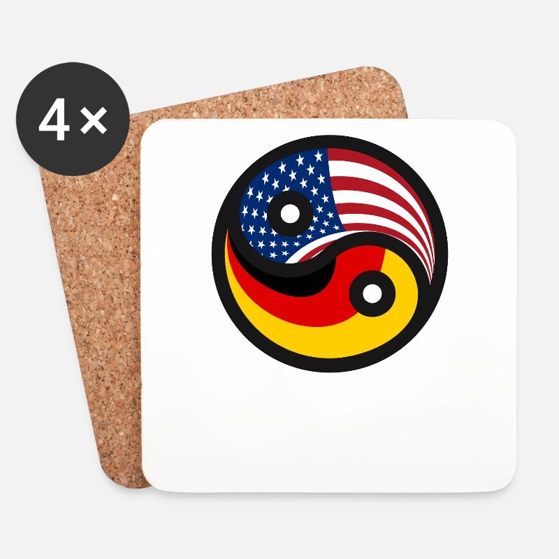 Deutsch-Amerikanische Freundschaft - Untersetzer (4er-Set) - Weiß