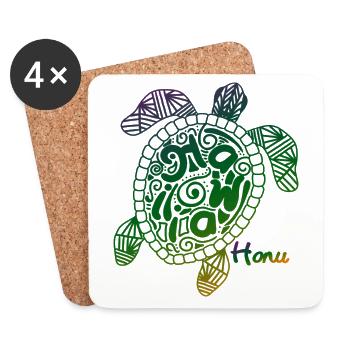 Hawaii Schildkröte - Untersetzer (4er-Set) - Weiß - Vorne