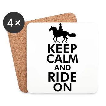 Équitation citation cheval amour cadeau - Dessous de verre (lot de 4) - blanc - Devant