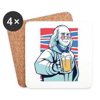 Benjamin Franklin US Bier US Flagge Bier Präsident - Untersetzer (4er-Set) - Weiß - Vorne