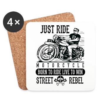 Just ride - Dessous de verre (lot de 4) - blanc - Devant