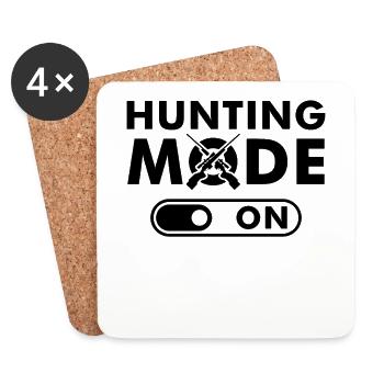 Jagd Modus Jagen Jäger Spruch - Untersetzer (4er-Set) - Weiß - Vorne