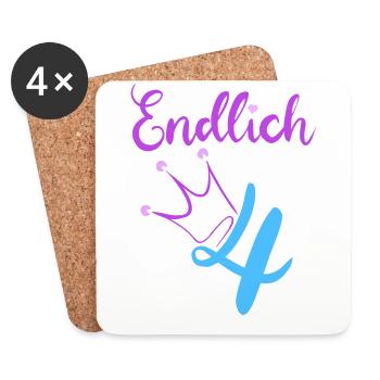 Finally 4 I am 4! - Coasters (set of 4) - white - Front