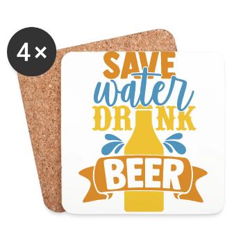 Save Water Drink Beer - Coasters (set of 4) - white - Front