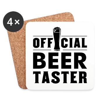 Official Beer Taster Beer Lover - Coasters (set of 4) - white - Front