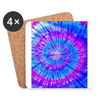 Abstract Pattern Colorful Batik Purple Blue - Coasters (set of 4) - white - Front
