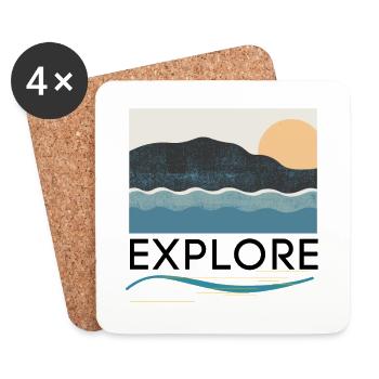 Discover Patagonia and its mountains - Coasters (set of 4) - white - Front
