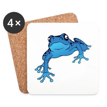 Pfeilgiftfrosch aus dem Regenwald blauer Dart Frog - Untersetzer (4er-Set) - Weiß - Vorne
