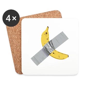 Banana comedian art artwork tape duct tape - Coasters (set of 4) - white - Front