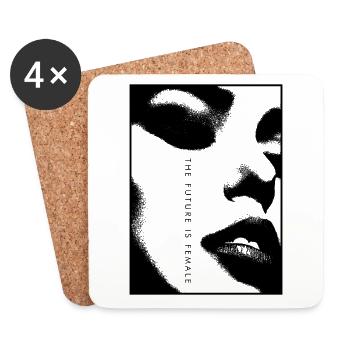 The Future Is Female - portrait black and white - Coasters (set of 4) - white - Front