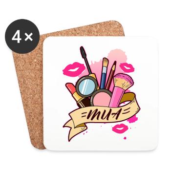 Make Up Artist Mua Kosmetik Beauty Salon Schminke - Untersetzer (4er-Set) - Weiß - Vorne