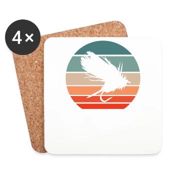 Fly Fishing Fly Fishermen - Coasters (set of 4) - white - Front