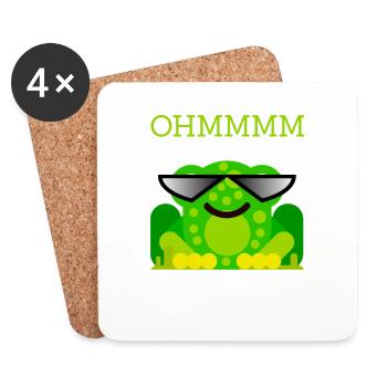 Yoga frog ohmmmm meditation programmer - Coasters (set of 4) - white - Front