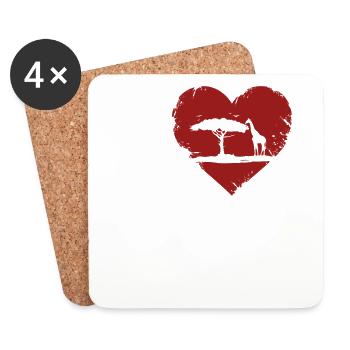 I love the safari in Africa - Coasters (set of 4) - white - Front