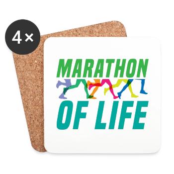 Marathon running fitness - Coasters (set of 4) - white - Front