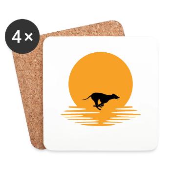 Greyhound Sunset - Coasters (set of 4) - white - Front