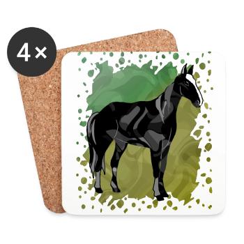 Cheval - Dessous de verre (lot de 4) - blanc - Devant