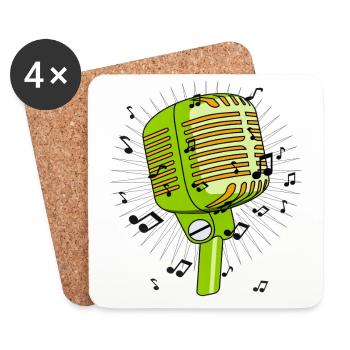 Microphone Notes - Coasters (set of 4) - white - Front