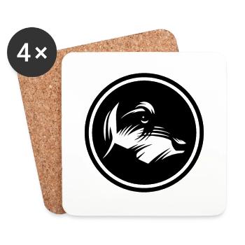 Dog wire-haired dachshund - Coasters (set of 4) - white - Front