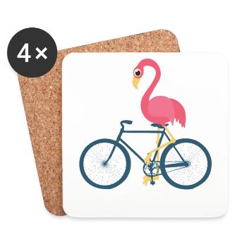 FLAMINGO BIKE - Coasters (set of 4) - white - Front