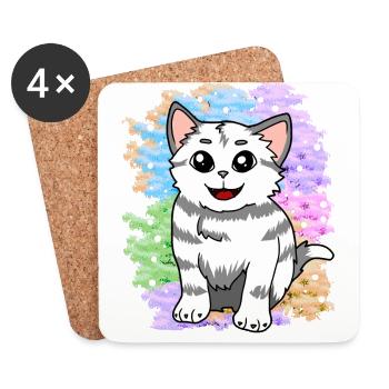 Fantasy kitten cats dream world fantasy nature - Coasters (set of 4) - white - Front