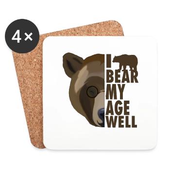 I can hide my age well - Coasters (set of 4) - white - Front