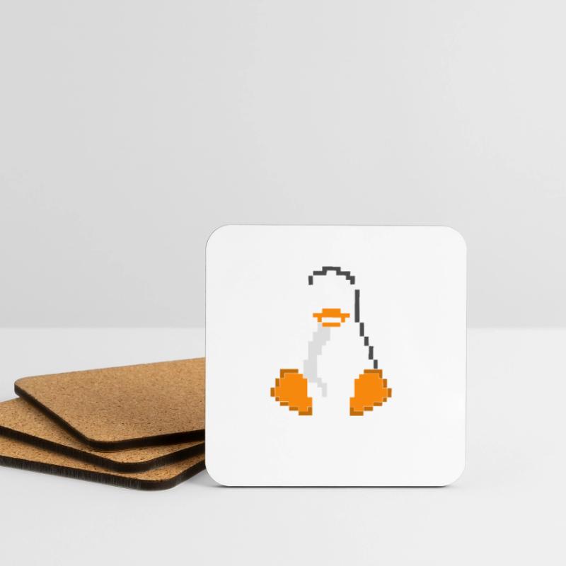 Linux Penguin Pixel Art Sys Admins Computer Hacker Coasters (set of 4)