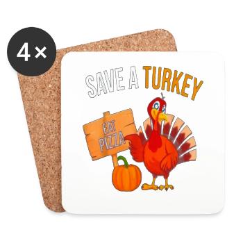 Thanksgiving-Truthahn - Untersetzer (4er-Set) - Weiß - Vorne