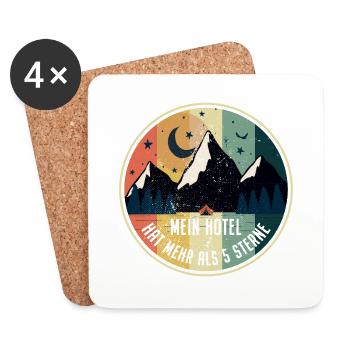 Mein Hotel Hat Mehr Als 5 Sterne Zelten Camping - Untersetzer (4er-Set) - Weiß - Vorne