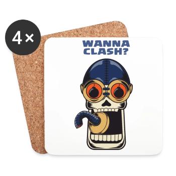 Wanna Clash Arena Royale Clans - Coasters (set of 4) - white - Front
