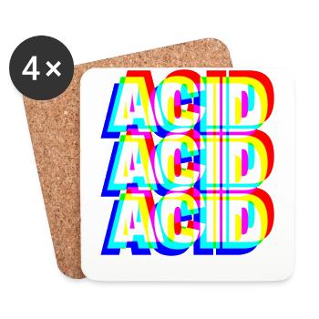 Acid House Techno Raver DJ Festival Party Geschenk - Untersetzer (4er-Set) - Weiß - Vorne