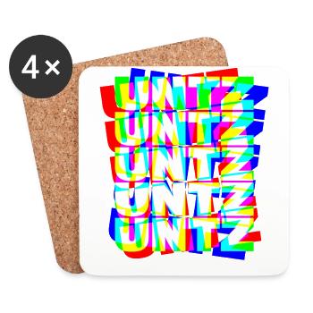 Untz Untz Techno Rave Hardtekk DJ Festival Party - Untersetzer (4er-Set) - Weiß - Vorne