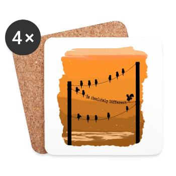 Be unique - chicken - Coasters (set of 4) - white - Front