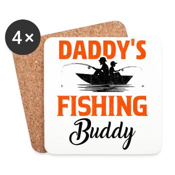 Daddy's fishing Buddy - Coasters (set of 4) - white - Front